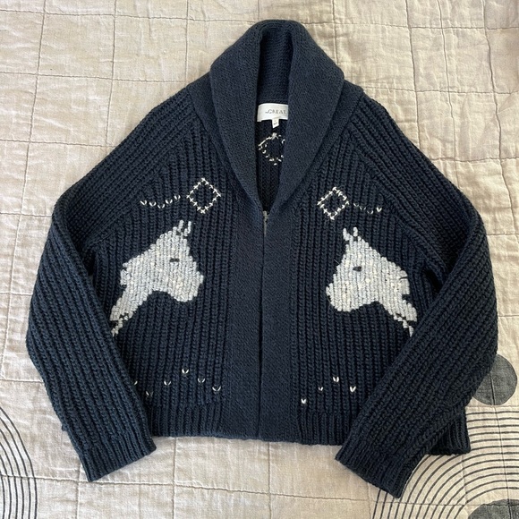 THE GREAT. Navy and White Sweater - Picture 5 of 8